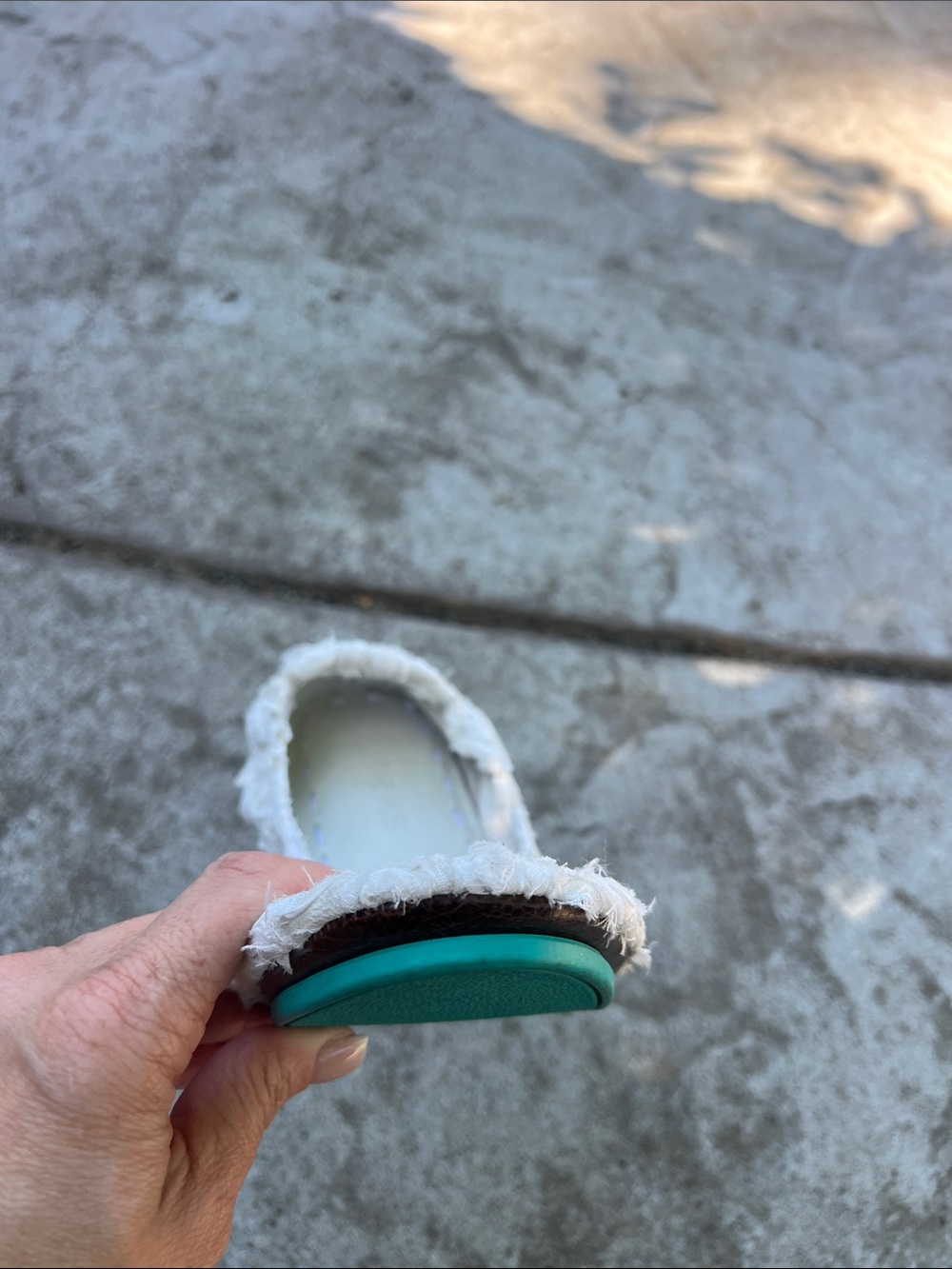 Tieks White Floral Rosette Flats with Teal Accents - Picture 6 of 7